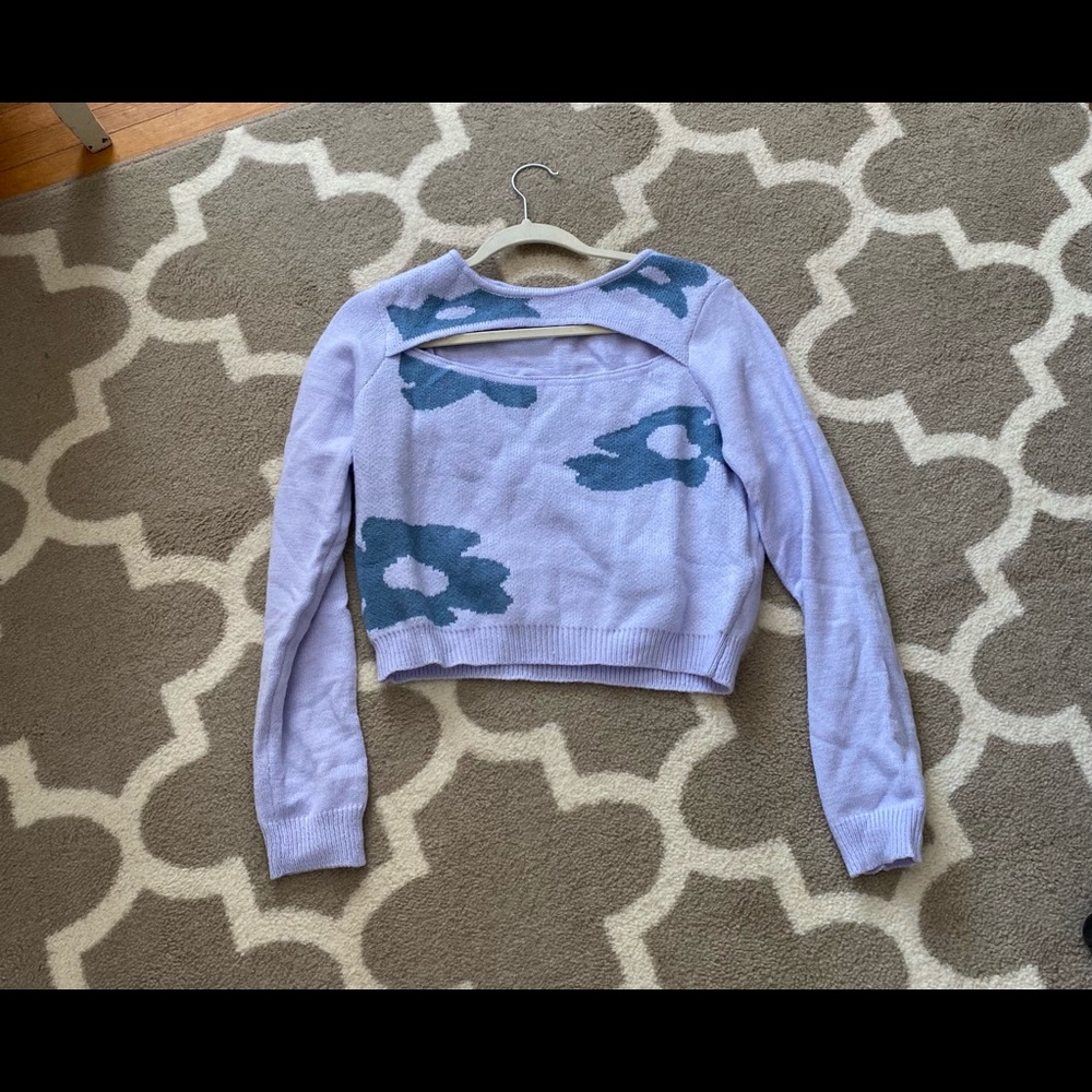 Cut out purple sweater